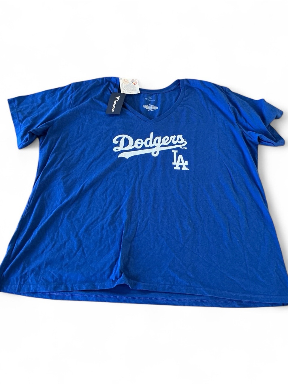 Fanatics Los Angeles Dodgers LA Blue V-Neck T-Shirt Women’s 3XL New With Tags